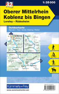 Deutschland, Oberer Mittelrhein, Koblenz - Bingen, Nr. 32, Outdoorkarte 1:35'000