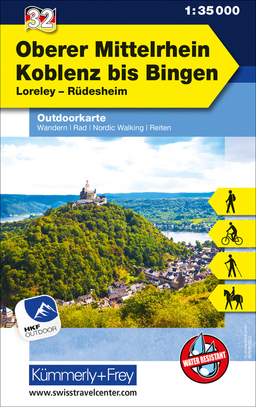 Deutschland, Oberer Mittelrhein, Koblenz - Bingen, Nr. 32, Outdoorkarte 1:35'000